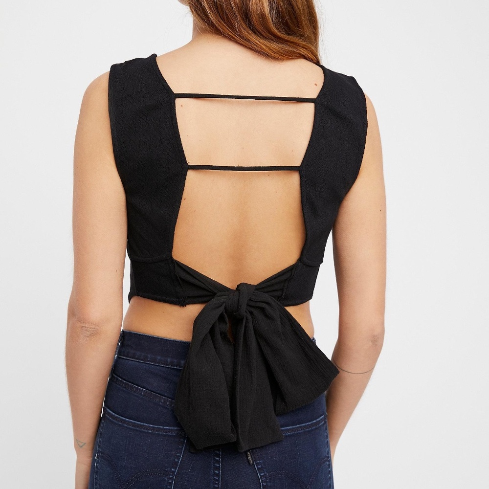Free People To The Max Cropped Tie Back Top